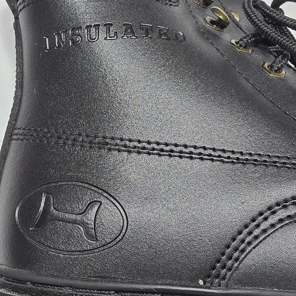 Himalayans Black Leather Boots Mens Size 7.5 Insulated Winter Combat Lace Rugged
